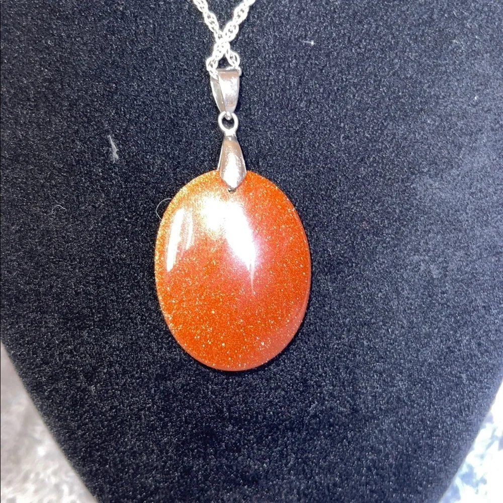 Elegant Goldstone Pendant Necklace